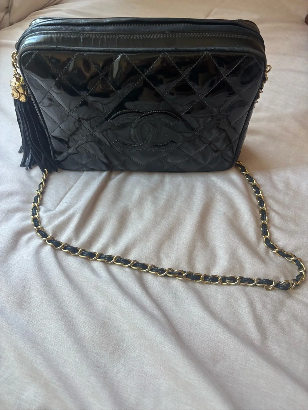 CHANEL black quilted
